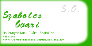 szabolcs ovari business card